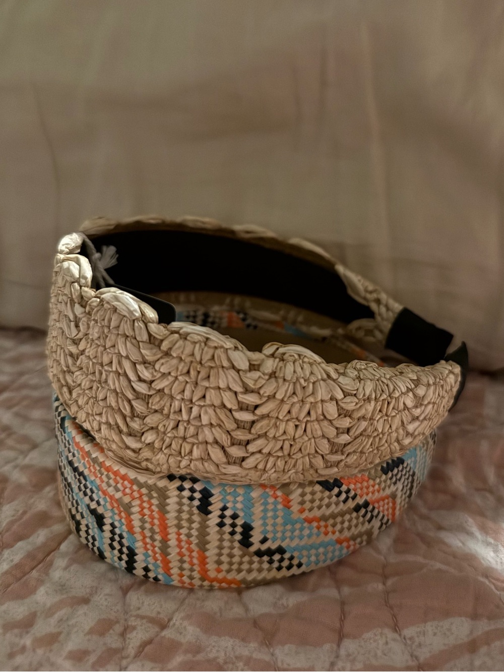 Universal Thread Cream Woven and Multicolor Aztec Patterned Headband Duo